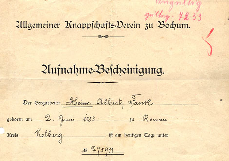 Knappschaft Aufnahmeantrag