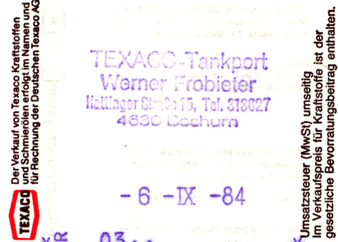 Tankstelle an der Hattinger Straße 1984